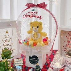 LOVELY FARM 聖誕快樂 角色娃娃氣球 + 壓克力樹 + 購物袋組合 Care Bears, Funshine Bear 黃色