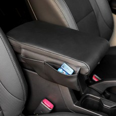 블랙라벨 베이직 차량용 인조가죽 포켓 팔쿠션 기본형, 블랙, 1개