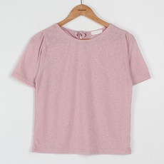 빼빼 여성용 아리 라운드넥 퍼프 반팔 린넨 티셔츠