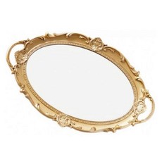 復古鏡面懷舊咖啡廳托盘, 金色