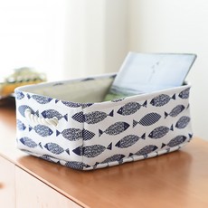 Market A 織物圖案繩柄收納袋 48 x 38 x 30cm, 魚, 1個