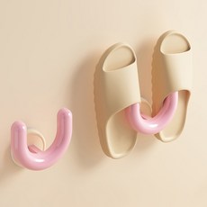 알럽홈 흡착식 U자형 슬리퍼 신발 걸이 10.8 x 10.9 cm, 핑크, 2개
