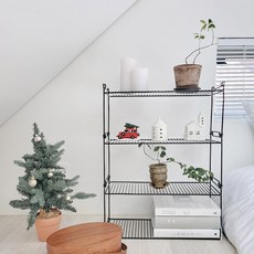 블록 인테리어 정리 선반 3p + 바닥판 세트, 블랙, 3단