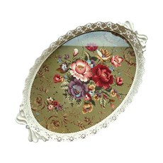 Jeongin Metal 蕾絲托盤, 象牙白