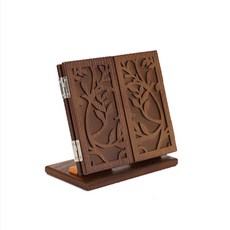 유엘 엔틱 우드 탁상 거울, 브라운