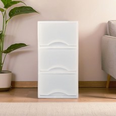 側邊3層抽屜櫃 W26, 白色, 1個