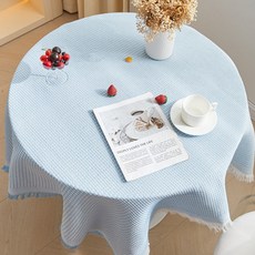 GUNU 감성 홈카페 패브릭 테이블보, 블루, 1개, 90 x 90 cm