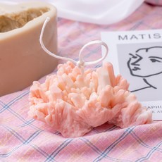 AngleThing 粉紅色花朵水晶蠟燭模具 1, 單色