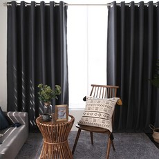 韓國 amante Paco Home Maison 打孔窗簾 2入, 炭灰色