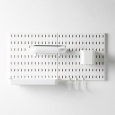 밀레마 ABS 페그보드 확장형 수납 타공판 8p 세트 28x28cm, 1세트, 화이트