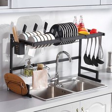 Gumi Ter空間利用水槽餐具瀝水架, 黑色