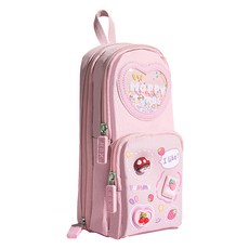 Artjoy 站立式後背包造型鉛筆盒收納包 (粉色-櫻桃少女), 1個, 粉紅色櫻桃女孩