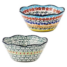 PAWIE Zalipie 麵碗2件組, 1套, 綠色