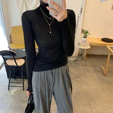 레몬소울 여성용 레밍스 폴라 골지 니트티 07462