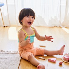 themandy 兒童奶油色背心上下套裝