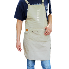 올하이 어린이집 교사 원피스 앞치마 57 x 80 cm, 베이지, 1개