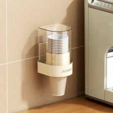 로이 일회용컵 디스펜서 벽걸이, 크림, 1개