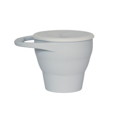 矽膠可折疊零食杯 12.5*9.4*8.9cm, 灰色, 1個