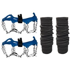 XPEAK Tundra 13P 冰爪 + 硬殼收納盒 + 雪套 暖腿套組合, 海軍藍(冰爪), 黑色(雪套)