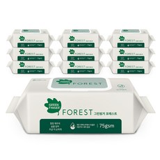 그린핑거 포레스트 75 물티슈 캡형, 75g, 70매, 10세트