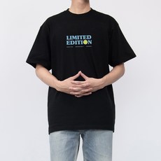 프린트스타 남성용 레터링 17수 여름 면 반팔 티셔츠 KK_233