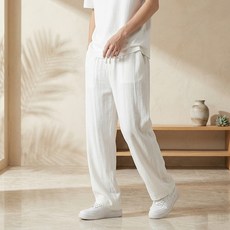 Dotif 男士夏季基本款亞麻棉褲 D263-0598