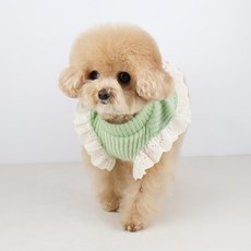 Grooming Dog 狗狗奶茶荷葉邊針織背心, 抹茶綠, 1個