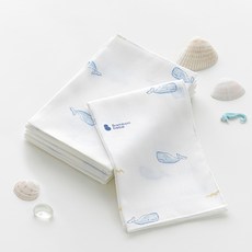 Bamboo Bebe 經典叢林寶寶鯨魚壓花手帕 10入