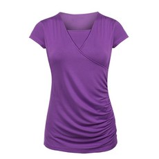 Allode領短袖交叉哺乳短袖T恤