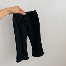 JOYMULTI 嬰幼兒荷葉邊羅紋喇叭素色內搭褲