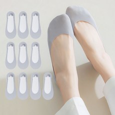 여성용 지앤와이 골지 쿨링 얇은 페이크삭스 덧신 10켤레 세트