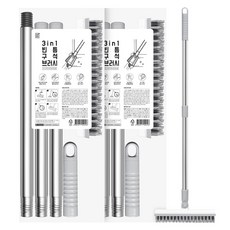 Cleanboss 3合1 縫隙角落刷, 2組, 灰色 白色