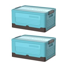 마켓에이 다용도 접이식 컬러 정리함, 블루, 대형(44.5 x 32 x 21.5 cm), 2개