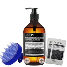 ecoliv 豐盈洗髮精 500ml+洗髮刷 藍色+沐浴露隨身包 2入組, 1套