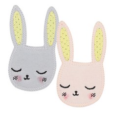 縫製式可愛刺繡布貼 感性兔子 2種組, 灰色, 粉色, 1組