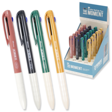 moong9 The Moment 3色多功能原子筆 4款 x 6入, 玫瑰, 黑色, 綠色, 橄欖綠, 1套