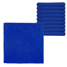 棋盤格紋廚房抹布 藍色, 1條, 10入