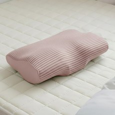 LEENDECO 平衡熟睡人體工學曲線高密度記憶棉頸椎枕, 粉紅色, 1個