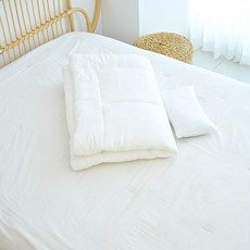 ahtty blanc 雙面莫代爾新生兒寢具2件組, 白色