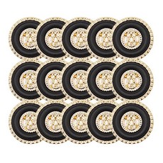 ButtonKing 88組合 鈕扣 21mm, 15個, 金黑色