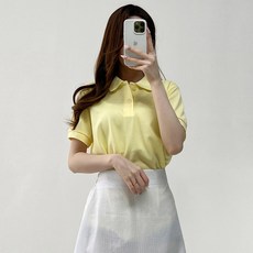 끌레느모네 여성용 베이직 캐쥬얼 PK 카라 반팔 티셔츠