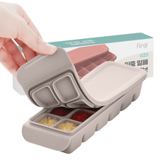 Firgi 雙重密封副食品分裝盒 12格, Warm Gray, 1個, 240ml