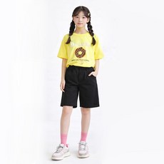 나나주니 라운드넥 스윗 도넛 티셔츠 + 버뮤다 바지 세트