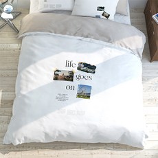 amante 拉鍊式旅行風簡約棉質衍縫被套, 混色