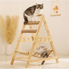 貓咪狩獵遊戲 三角形貓跳台 85cm, 1個, 原木
