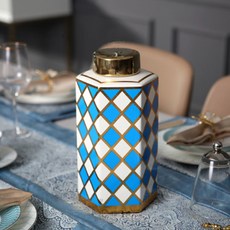 PAGE127 東方菱形花紋花瓶, 藍色