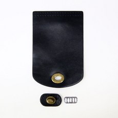 Knitt 圓形按扣鎖扣, 黑色, 1個