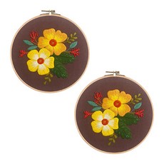 Enasu 初學者大花簡易刺繡DIY套組, 2套, 連翹