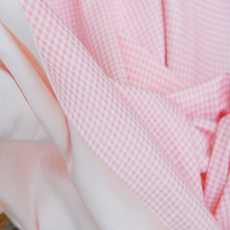 Lily Fabric 有機棉 格紋 圓點 條紋 棉質 柔軟 針織布料 服飾 棉被布料, 粉色格紋, 1個
