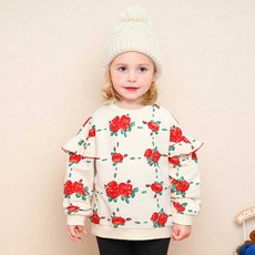 mollimelli 兒童Fleur刷毛大學T恤